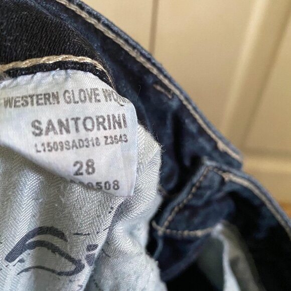 Silver Women's Santorini Dark Wash Cropped Ankle Factory Faded Jeans Size 28 - Picture 5 of 11